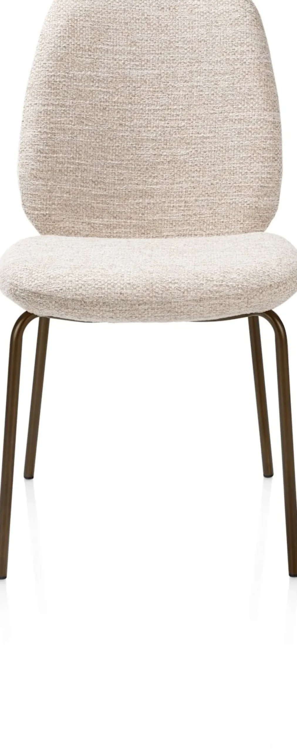 Fae, eetkamerstoel - 4-pootjes steelbrown - stof Bellini - Creme