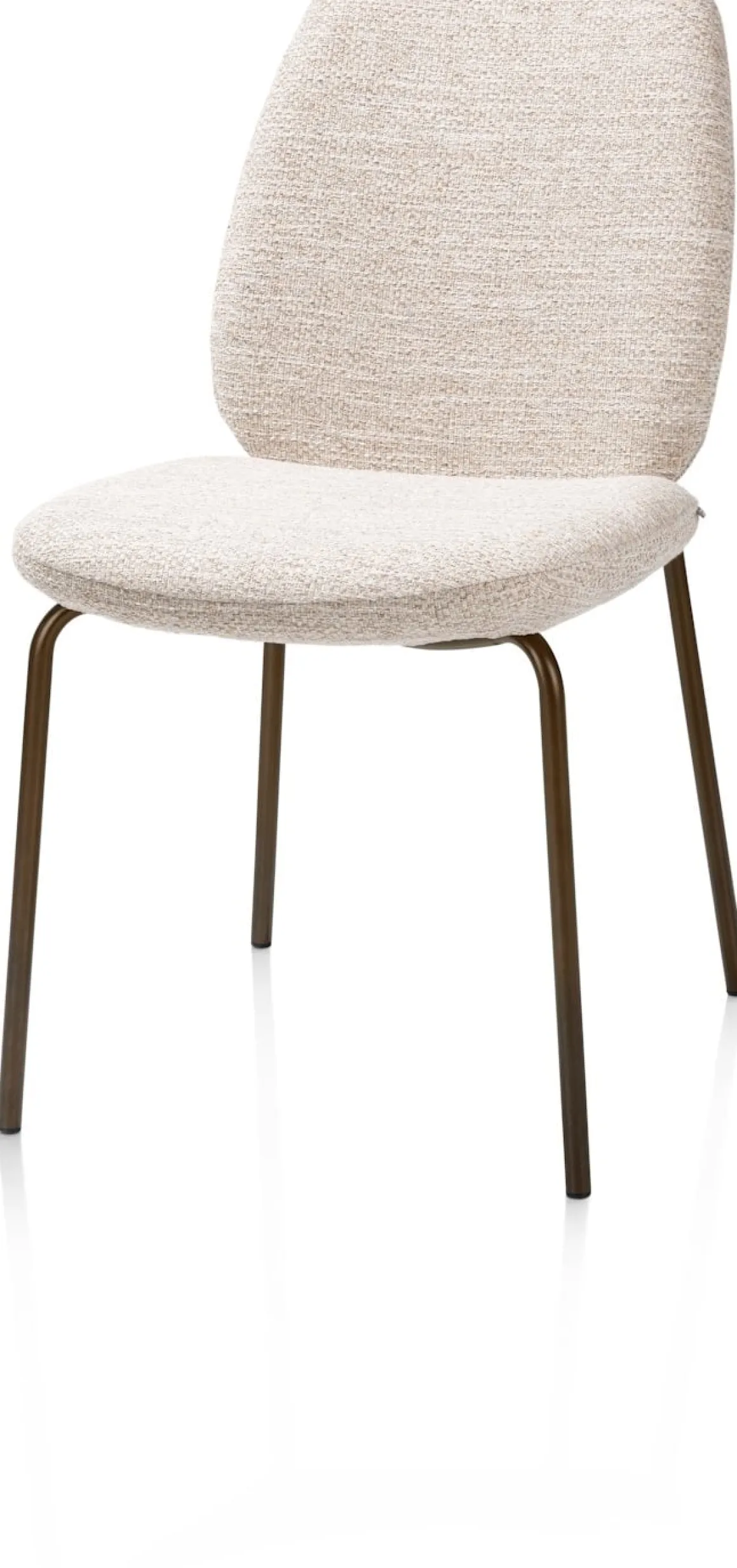 Fae, eetkamerstoel - 4-pootjes steelbrown - stof Bellini - Creme