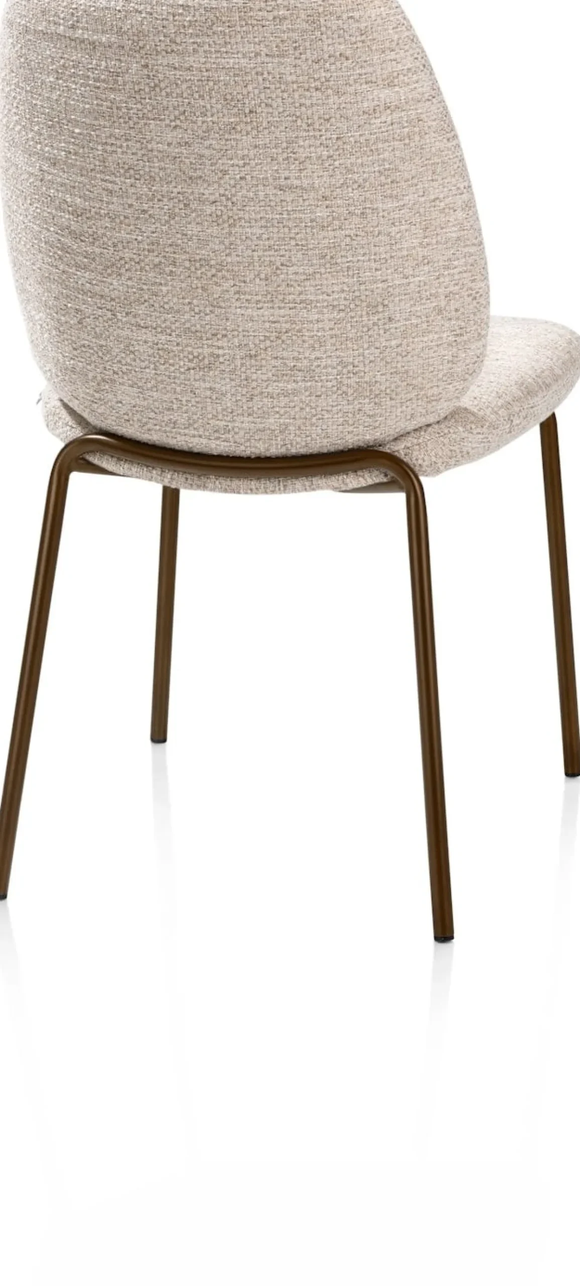 Fae, eetkamerstoel - 4-pootjes steelbrown - stof Bellini - Creme