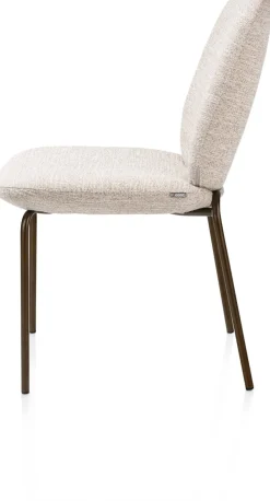 Fae, eetkamerstoel - 4-pootjes steelbrown - stof Bellini - Creme