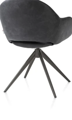 Finn, armstoel terugdraai - graphiet frame - stof Pala - Antraciet