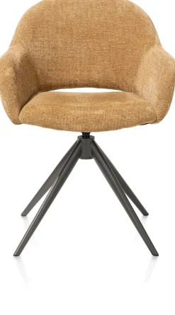 FINN armstoel terugdraai - stof Livigno - okergeel