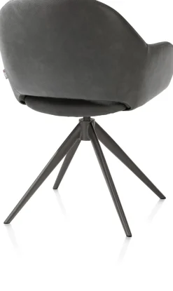 Finn, armstoel terugdraai - graphiet frame - stof Pala - Groen