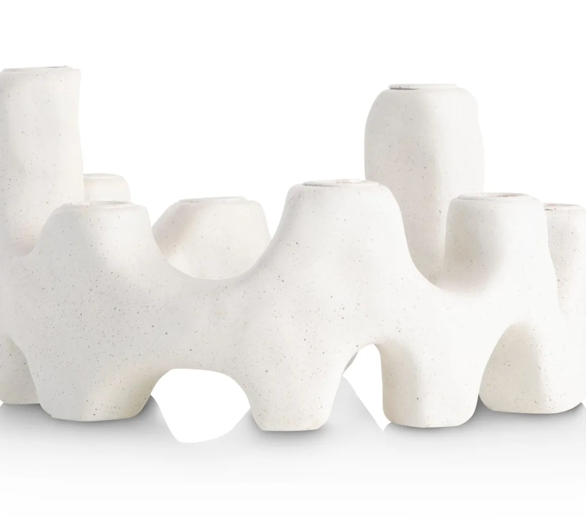 Jet kandelaar H14,5cm in de kleur Wit - COCOmaison