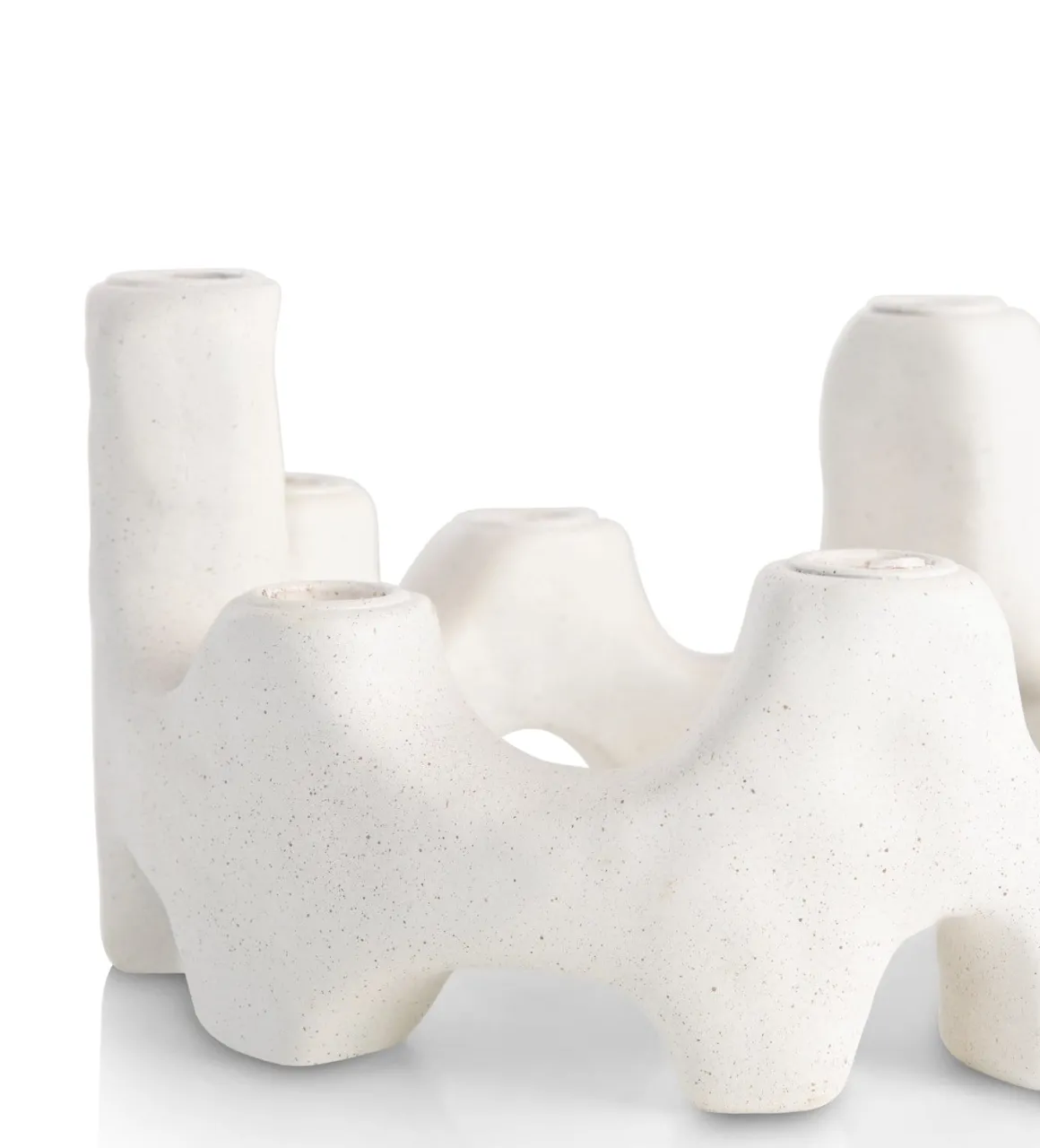 Jet kandelaar H14,5cm in de kleur Wit - COCOmaison