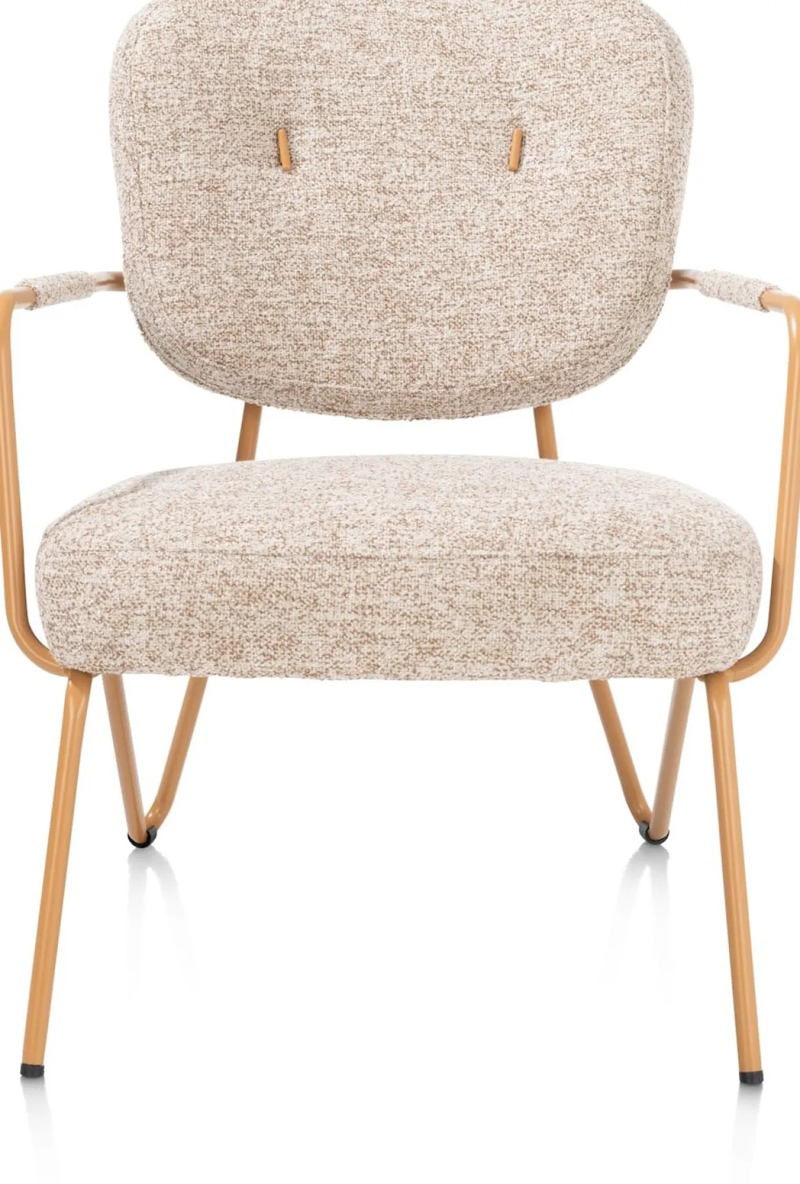 June fauteuil in combi stof met zwart metalen frame