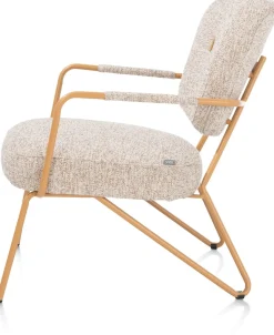 June fauteuil in combi stof met zwart metalen frame