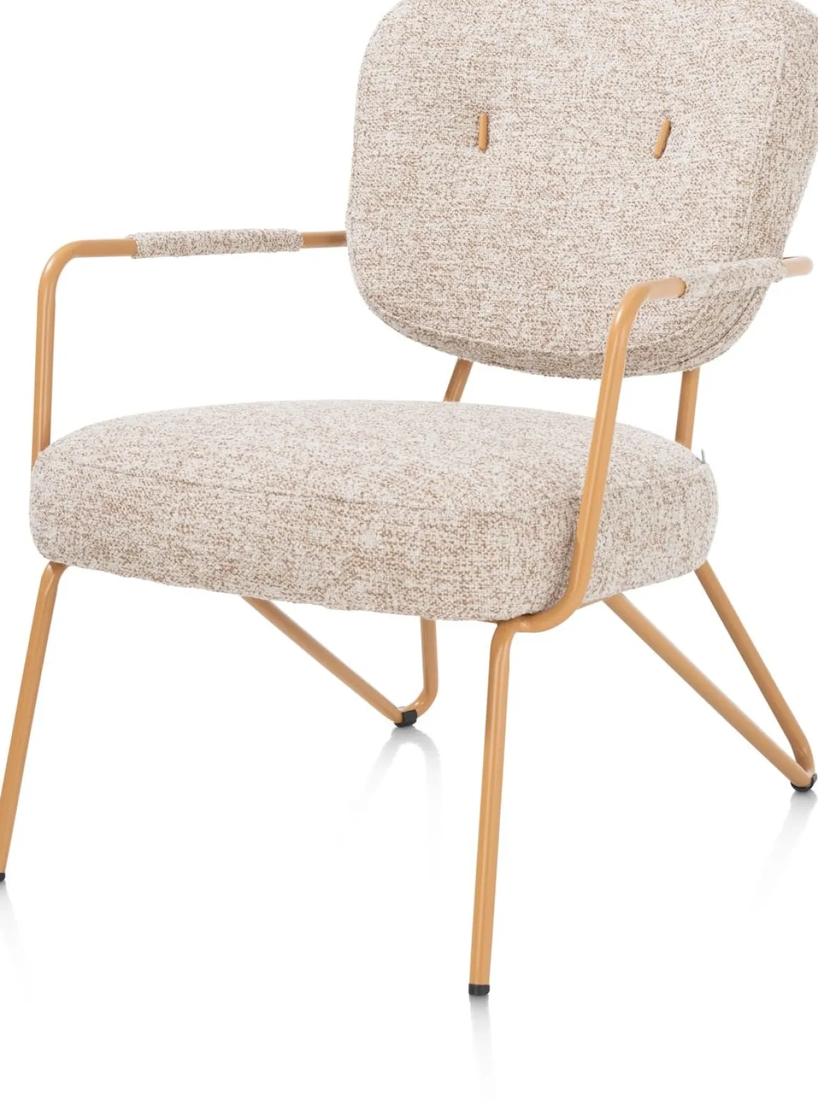 June fauteuil in combi stof met zwart metalen frame