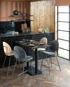 Kjel barstoel - champagne frame in de kleur Antraciet