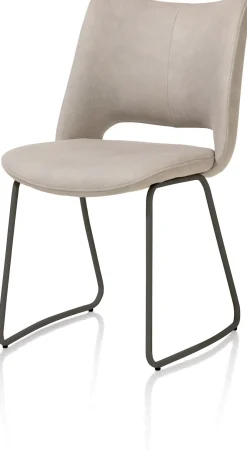 KODI eetkamerstoel - frame graphite - stof Pala - lichtgrijs