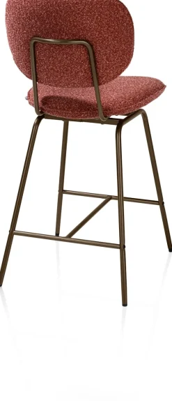 Lexi, barstoel - steelbrown - draaibaar - stof Cloudy - koper