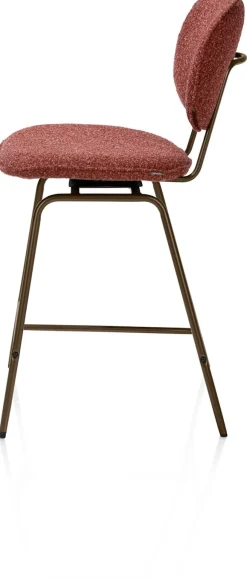 Lexi, barstoel - steelbrown - draaibaar - stof Cloudy - koper