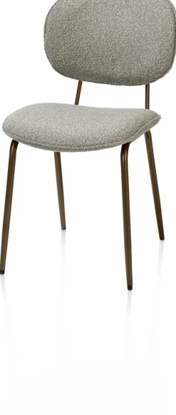 Lexi, eetkamerstoel - steelbrown - stof Cloudy - Olijf