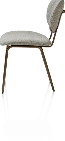 Lexi, eetkamerstoel - steelbrown - stof Cloudy - Olijf