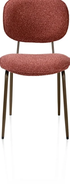 Lexi, eetkamerstoel - steelbrown - stof Cloudy - koper