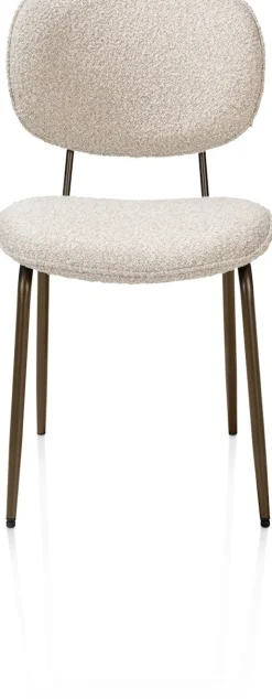 Lexi, eetkamerstoel - steelbrown - stof Cloudy - beige