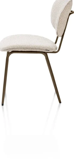 Lexi, eetkamerstoel - steelbrown - stof Cloudy - beige