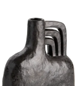 Lina vaas H21cm in de kleur Zwart - COCOmaison