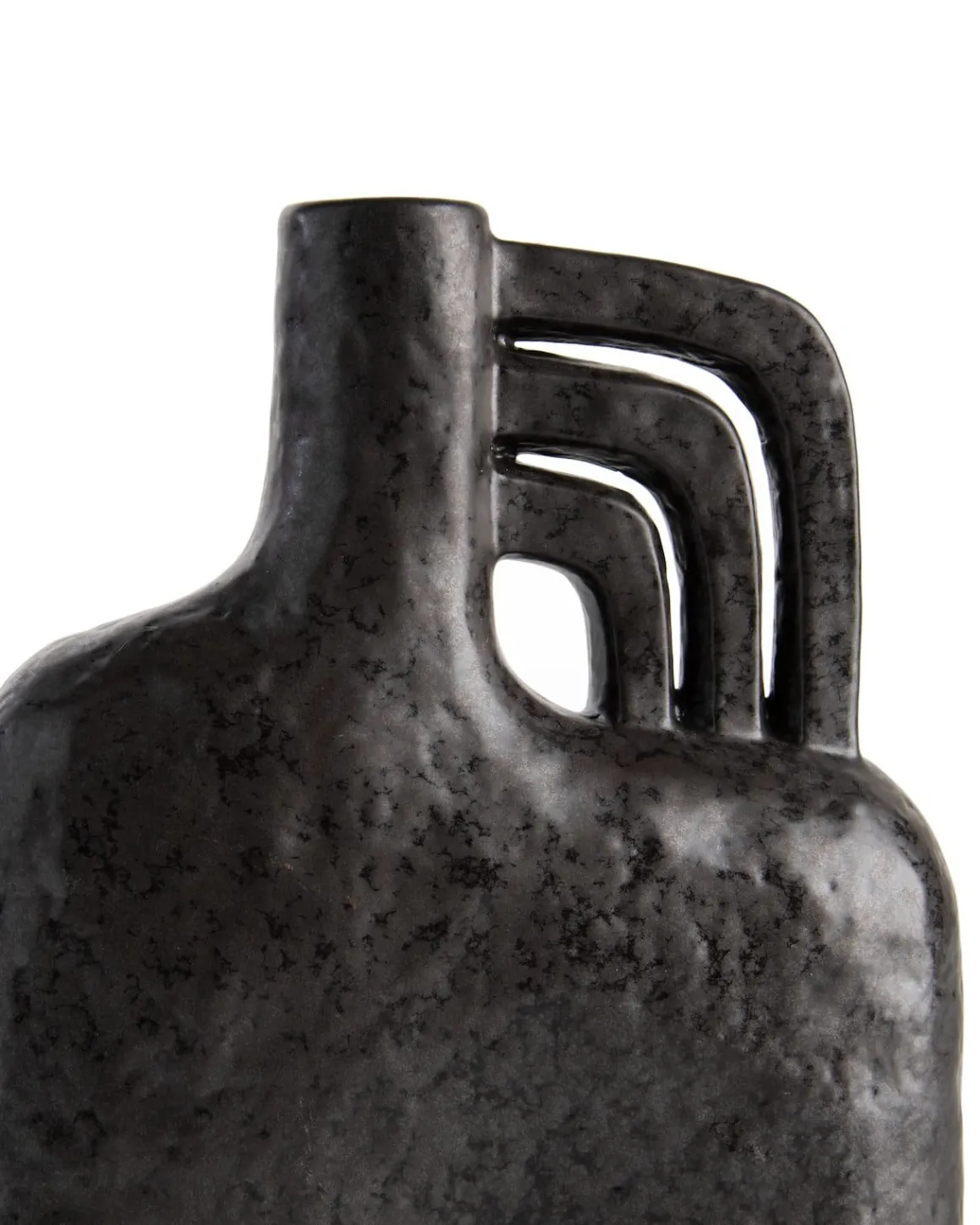 Lina vaas H21cm in de kleur Zwart - COCOmaison