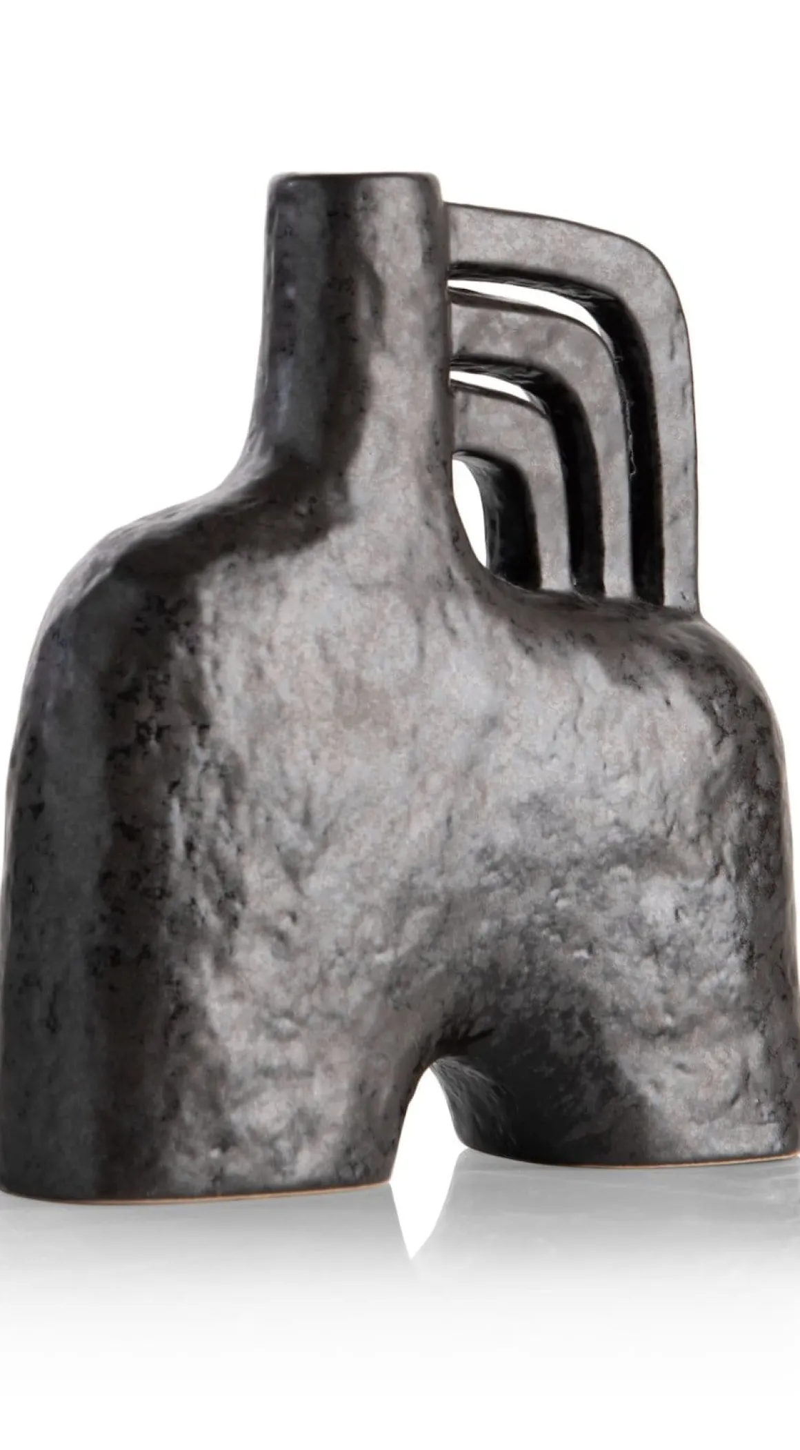 Lina vaas H21cm in de kleur Zwart - COCOmaison