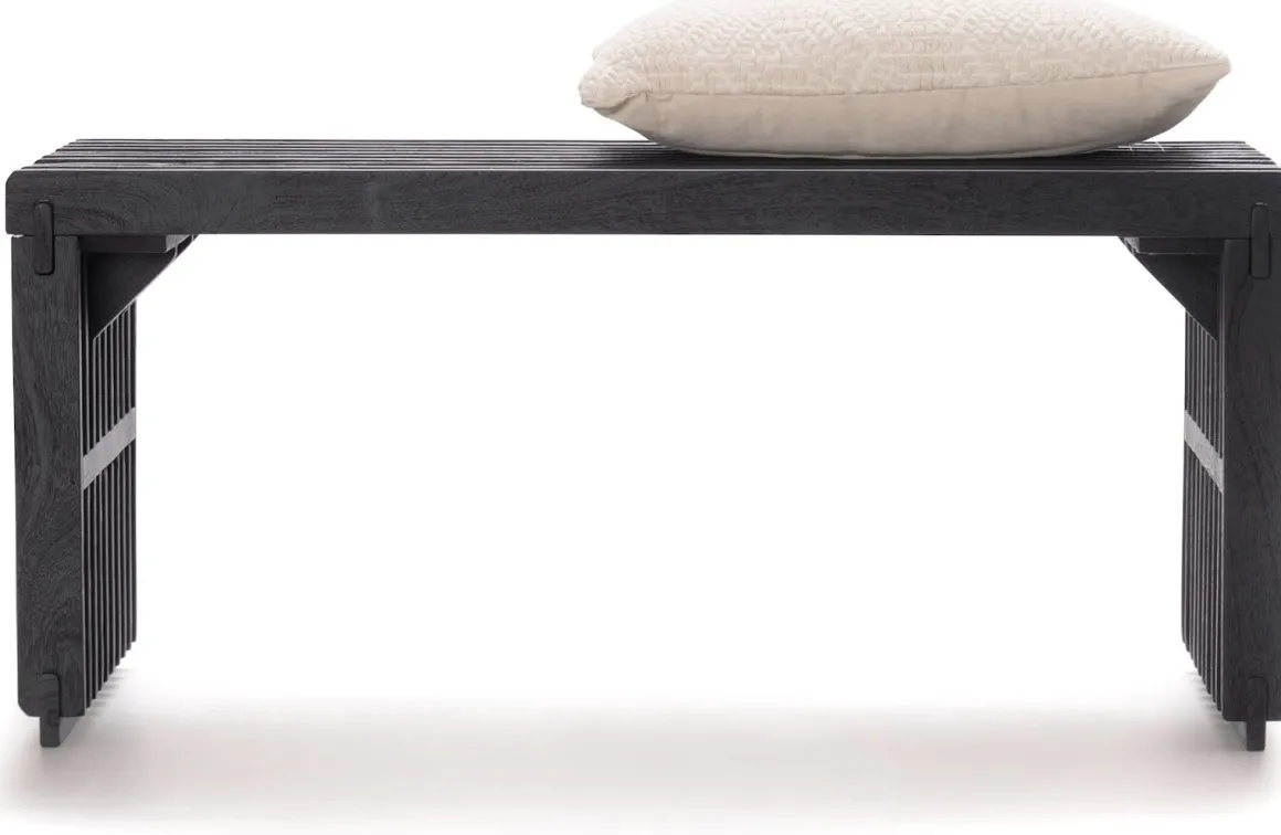 Lino bankje (96cm) in kleur Zwart van COCOmaison