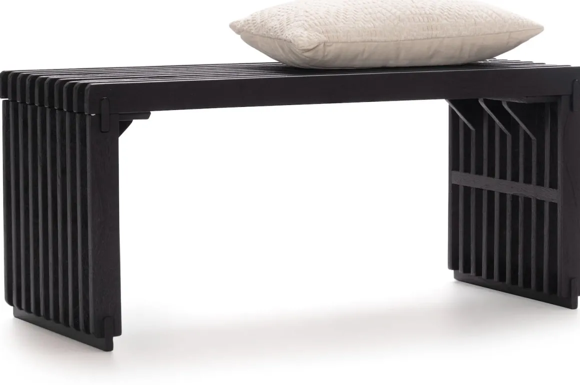 Lino bankje (96cm) in kleur Zwart van COCOmaison