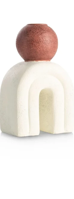 Lot kandelaar H15,5cm in de kleur Crème - COCOmaison