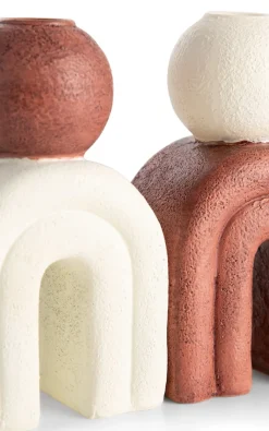 Lot kandelaar H15,5cm in de kleur Crème - COCOmaison