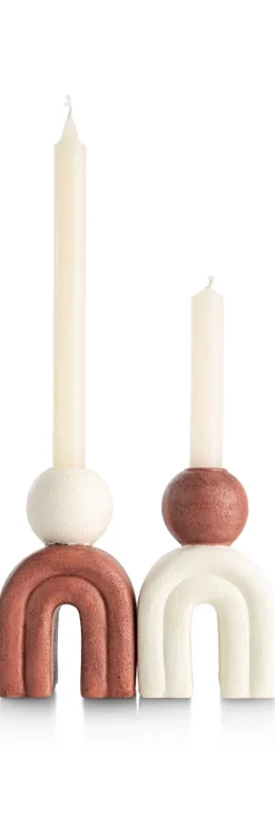 Lot kandelaar H15,5cm in de kleur Bruin - COCOmaison