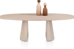 Lund, eetkamertafel ovaal 240 x 120 cm. - stone-skin - cone poot - Desert