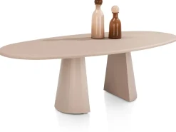 Lund, eetkamertafel ovaal 240 x 120 cm. - stone-skin - cone poot - Desert