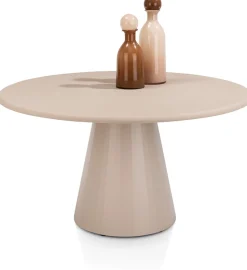 Lund, eetkamertafel rond 140 cm. - stone-skin - cone poot - Desert