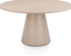 Lund, eetkamertafel rond 140 cm. - stone-skin - cone poot - Desert