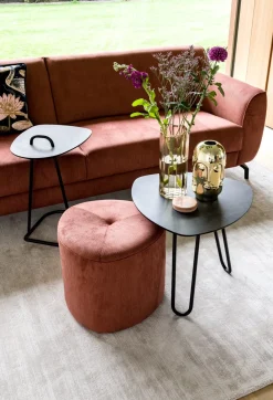 Masura bijzettafel met zwart metalen poot 53,5x52,5cm