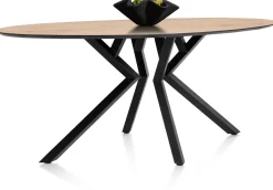 Masura ellipsvormige bartafel met zwarte metalen poot 220x105cm