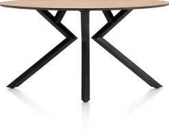 Masura ellipsvormige bartafel met zwarte metalen poot 180x100cm