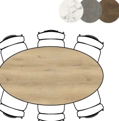 Masura ellipsvormige bartafel met zwarte metalen poot 180x100cm