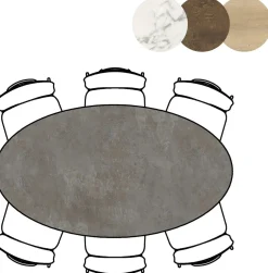 Masura ellipsvormige bartafel met zwarte metalen poot 180x100cm