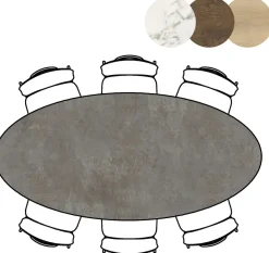 Masura ellipsvormige bartafel met zwarte metalen poot 220x105cm