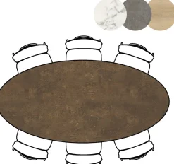 Masura ellipsvormige bartafel met zwarte metalen poot 220x105cm