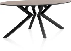 Masura ellipsvormige eettafel met zwarte metalen poot 180x100cm