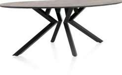 Masura ellipsvormige eettafel met zwarte metalen poot 220x105cm
