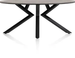 Masura ellipsvormige eettafel met zwarte metalen poot 180x100cm