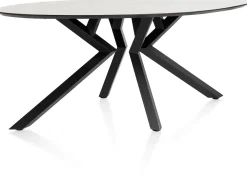 Masura ellipsvormige eettafel met zwarte metalen poot 180x100cm