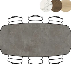 Masura ovale bartafel met zwarte metalen poot 240x110cm