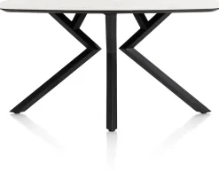 Masura ovale bartafel met zwarte metalen poot 200x105cm