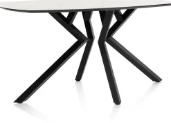 Masura ovale bartafel met zwarte metalen poot 200x105cm