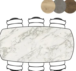 Masura ovale bartafel met zwarte metalen poot 200x105cm