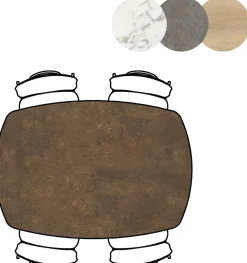 Masura ovale bartafel met zwarte metalen poot 150x105cm