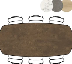 Masura ovale bartafel met zwarte metalen poot 240x110cm